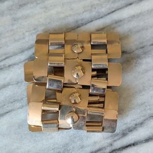 Gold Tone Chunky Geometric Bracelet
